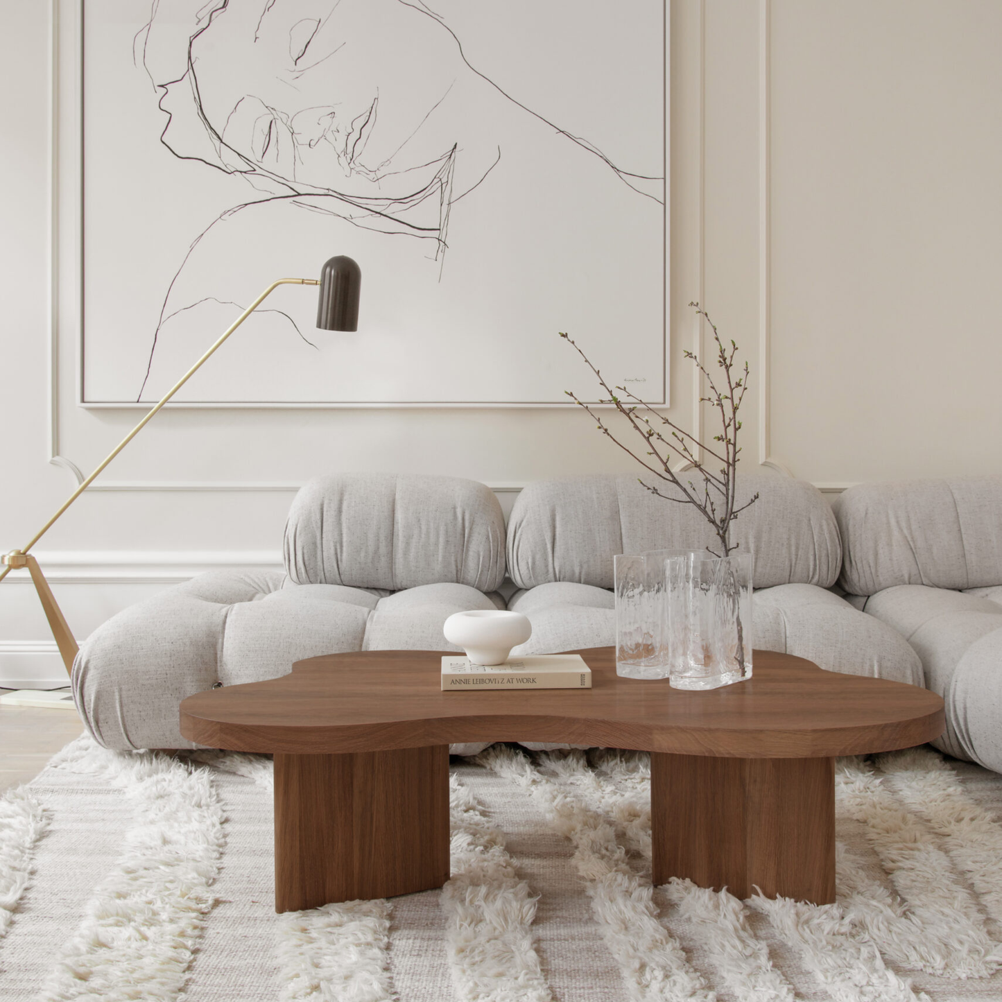 Side By Side Table Walnut