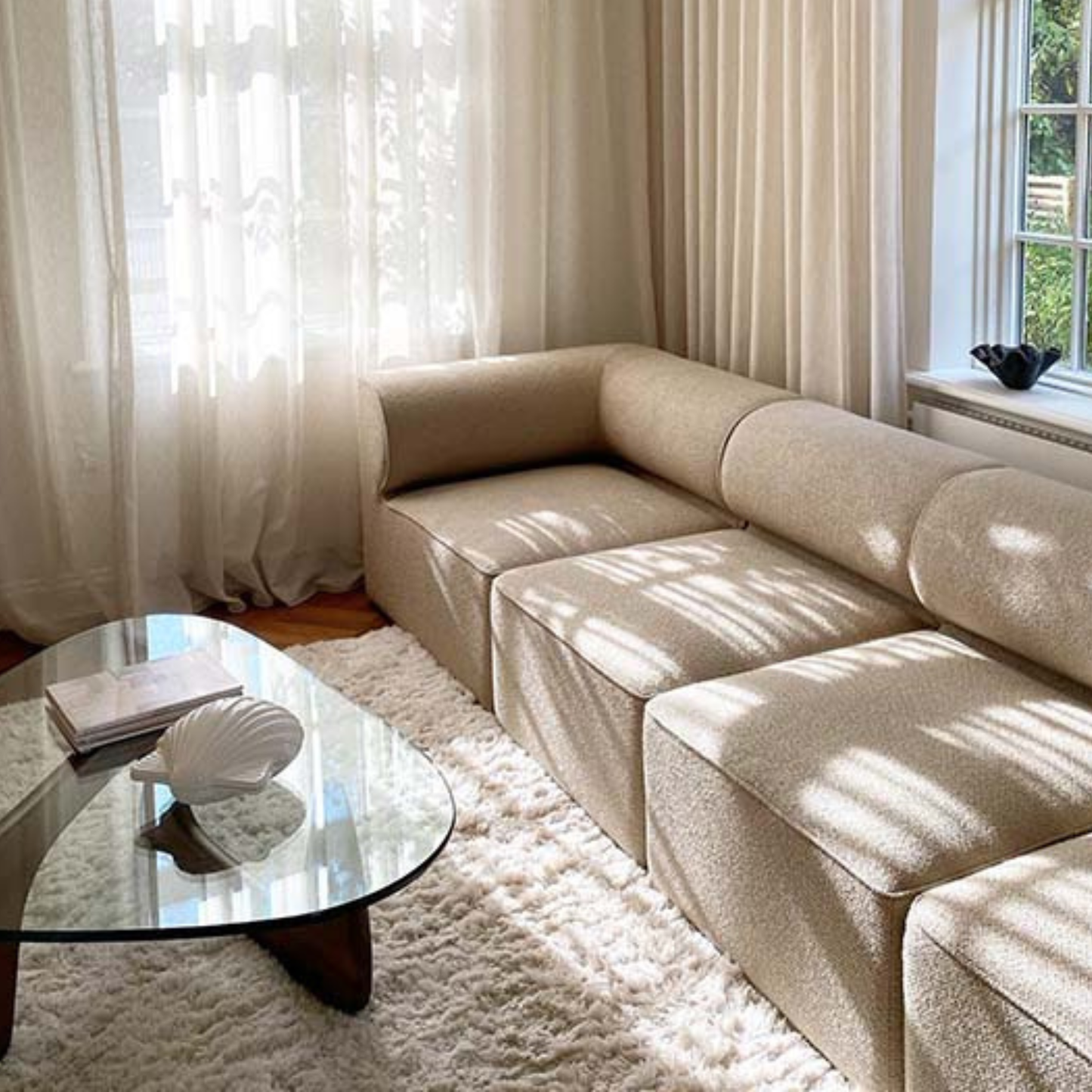 Fallingwater Shaggy  Recycled PET Rug - Bone White