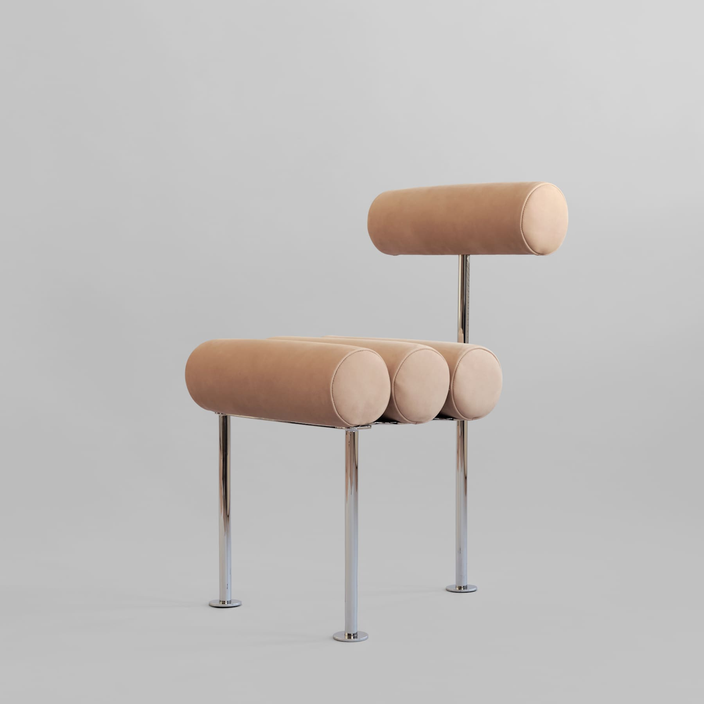 Hiro Dining Chair, Stainless Steel - Nubuck