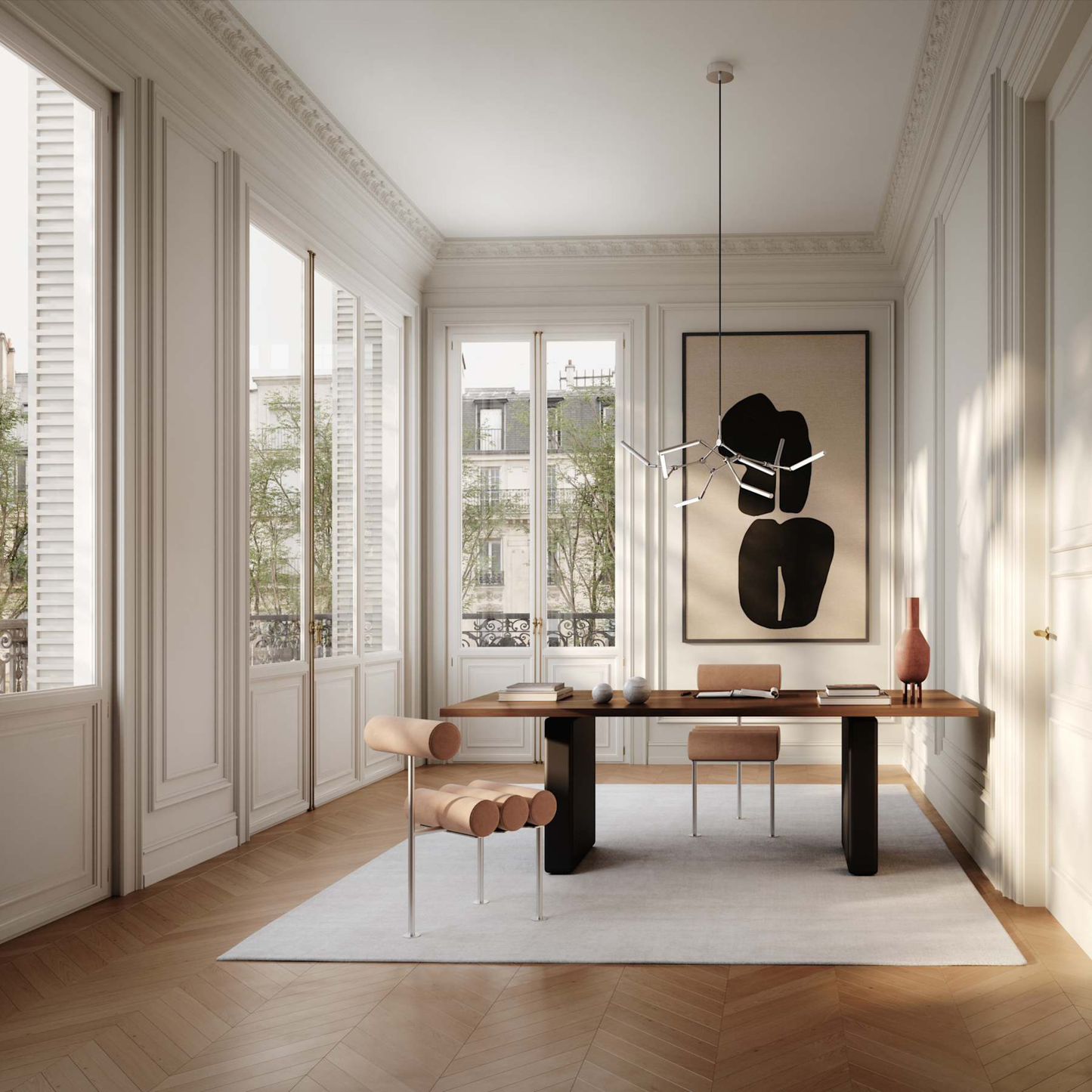 Hiro Dining Chair, Stainless Steel - Nubuck