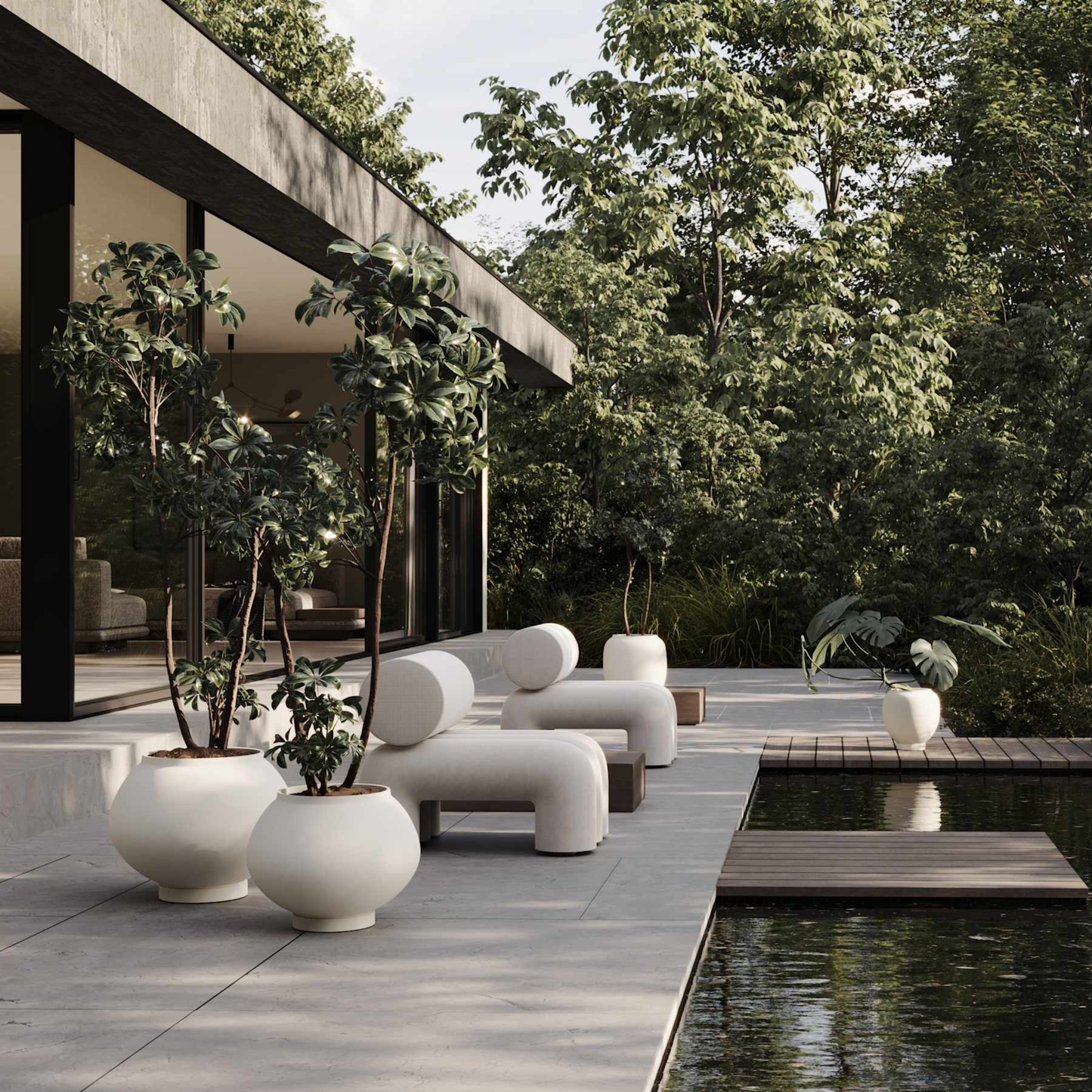 Sunao Plant Pot Fat, Hexa - Birch