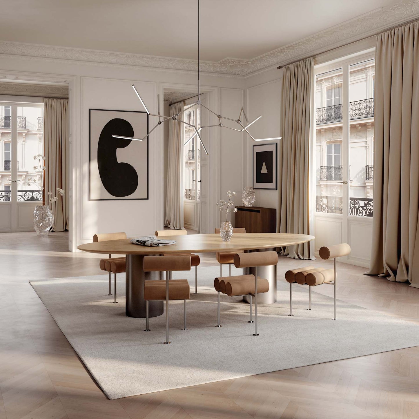 Stick Chandelier - Chrome